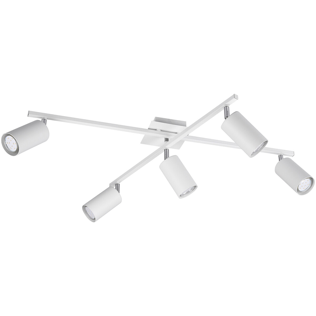 LED Plafondspot - Trion Mary - GU10 Fitting - 5-lichts - Rechthoek - Mat Wit - Aluminium