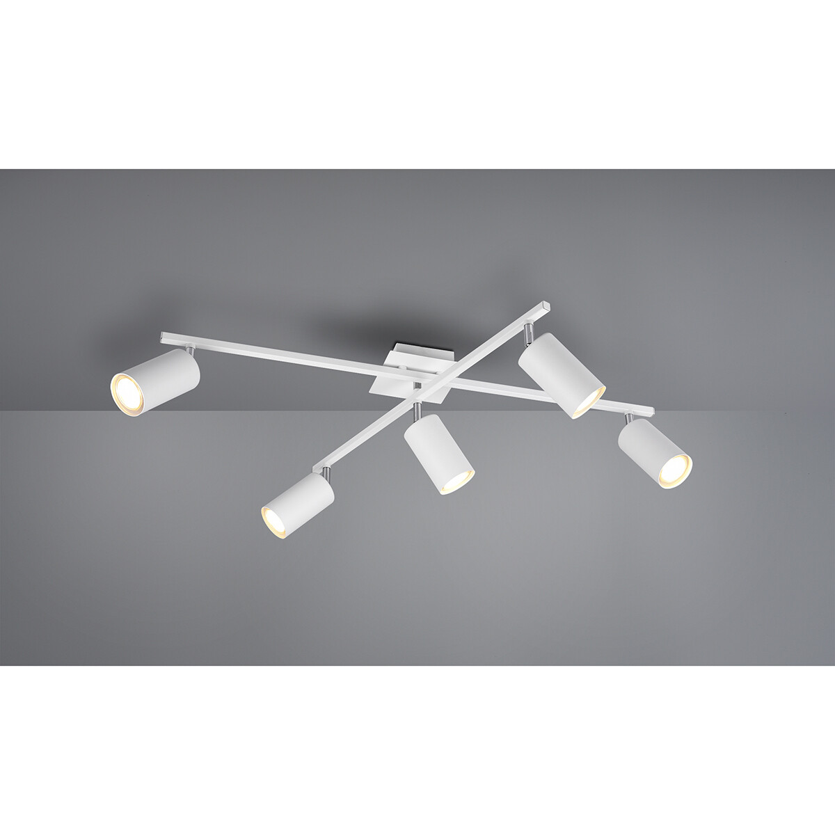 LED Plafondspot - Trion Mary - GU10 Fitting - 5-lichts - Rechthoek - Mat Wit - Aluminium