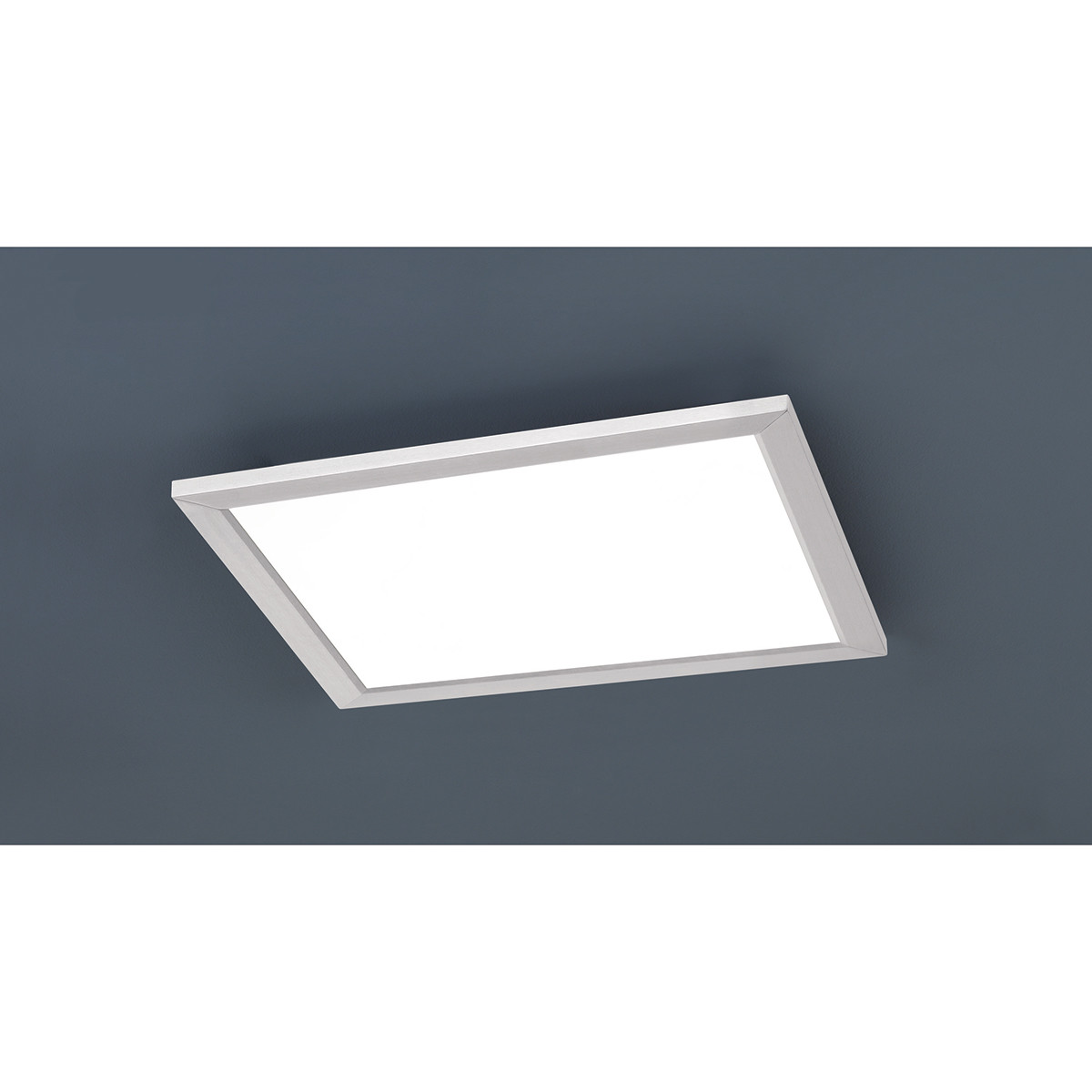 LED Plafondlamp - Plafondverlichting - Trion Povino - 15W - Warm Wit 3000K - Dimbaar - Vierkant - Mat Nikkel - Aluminium