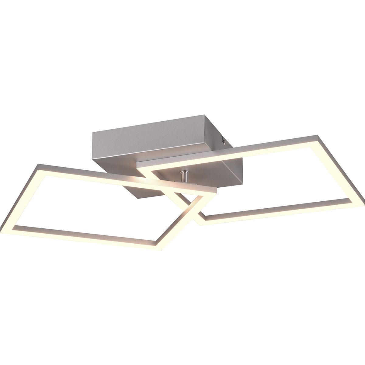 LED Plafondlamp - Plafondverlichting - Trion Square - 20W - Warm Wit 3000K - Vierkant - Titaan - Metaal