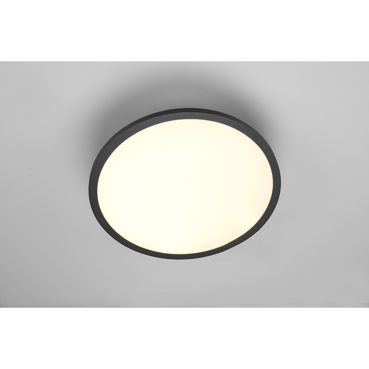 LED Plafondlamp - Plafondverlichting - Trion Trula - 29W - Warm Wit 3000K - Dimbaar - Rond - Mat Zwart - Aluminium