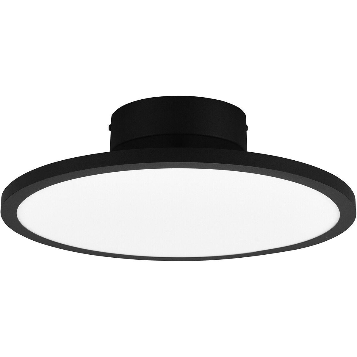 LED Plafondlamp - Plafondverlichting - Trion Trula - 29W - Warm Wit 3000K - Dimbaar - Rond - Mat Zwart - Aluminium