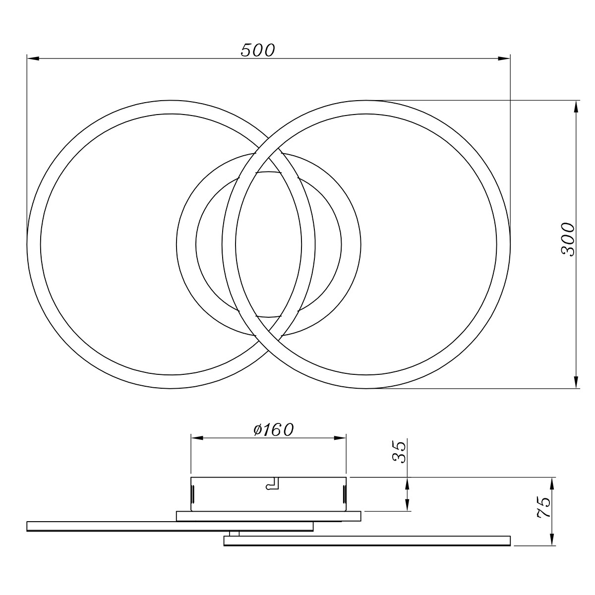 LED Plafondlamp - Plafondverlichting - Trion Venda - 25W - Warm Wit 3000K - Dimbaar - Rond - Mat Zwart - Aluminium