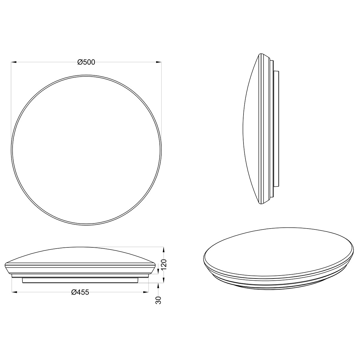 LED Plafondlamp - Badkamerlamp - Trion Acinoa - Spatwaterdicht IP44 - Dimbaar - 21W - Natuurlijk Wit 4000K - Rond - Mat Wit