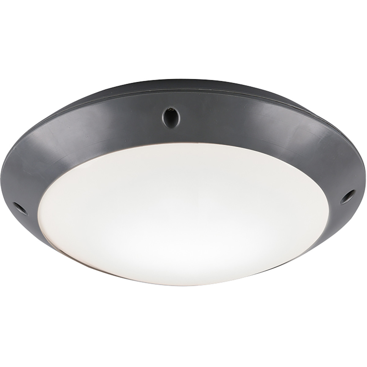 LED Plafondlamp - Badkamerlamp - Trion Camiro - Opbouw Rond - Waterdicht IP54 - E27 Fitting - Mat Antraciet - Kunststof