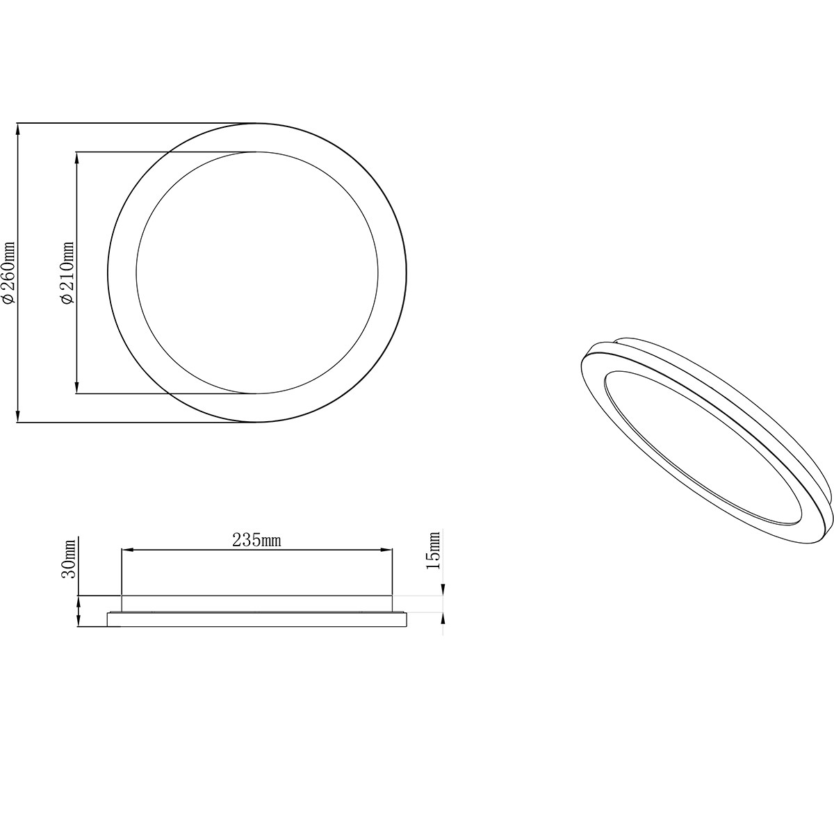 LED Plafondlamp - Badkamerlamp - Trion Camy - Opbouw Rond 13W - Spatwaterdicht IP44 - Dimbaar - Warm Wit 3000K - Mat Wit