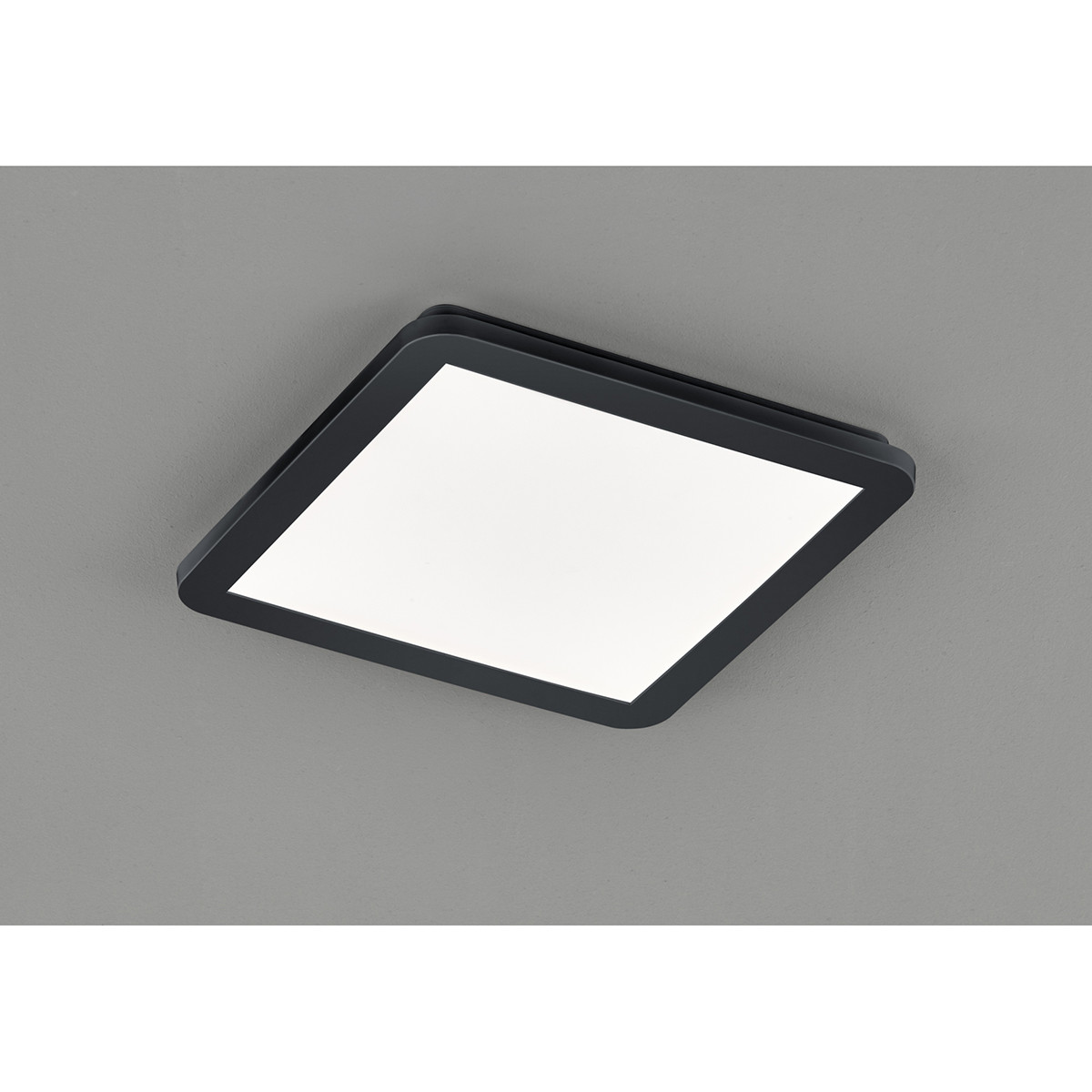 LED Plafondlamp - Badkamerlamp - Trion Camy - Opbouw Vierkant 16W - Spatwaterdicht IP44 - Dimbaar - Warm Wit 3000K - Mat Zwart