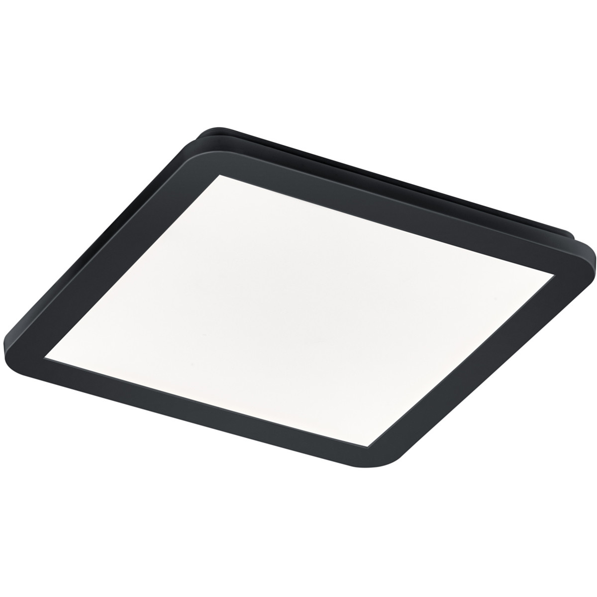 LED Plafondlamp - Badkamerlamp - Trion Camy - Opbouw Vierkant 16W - Spatwaterdicht IP44 - Dimbaar - Warm Wit 3000K - Mat Zwart