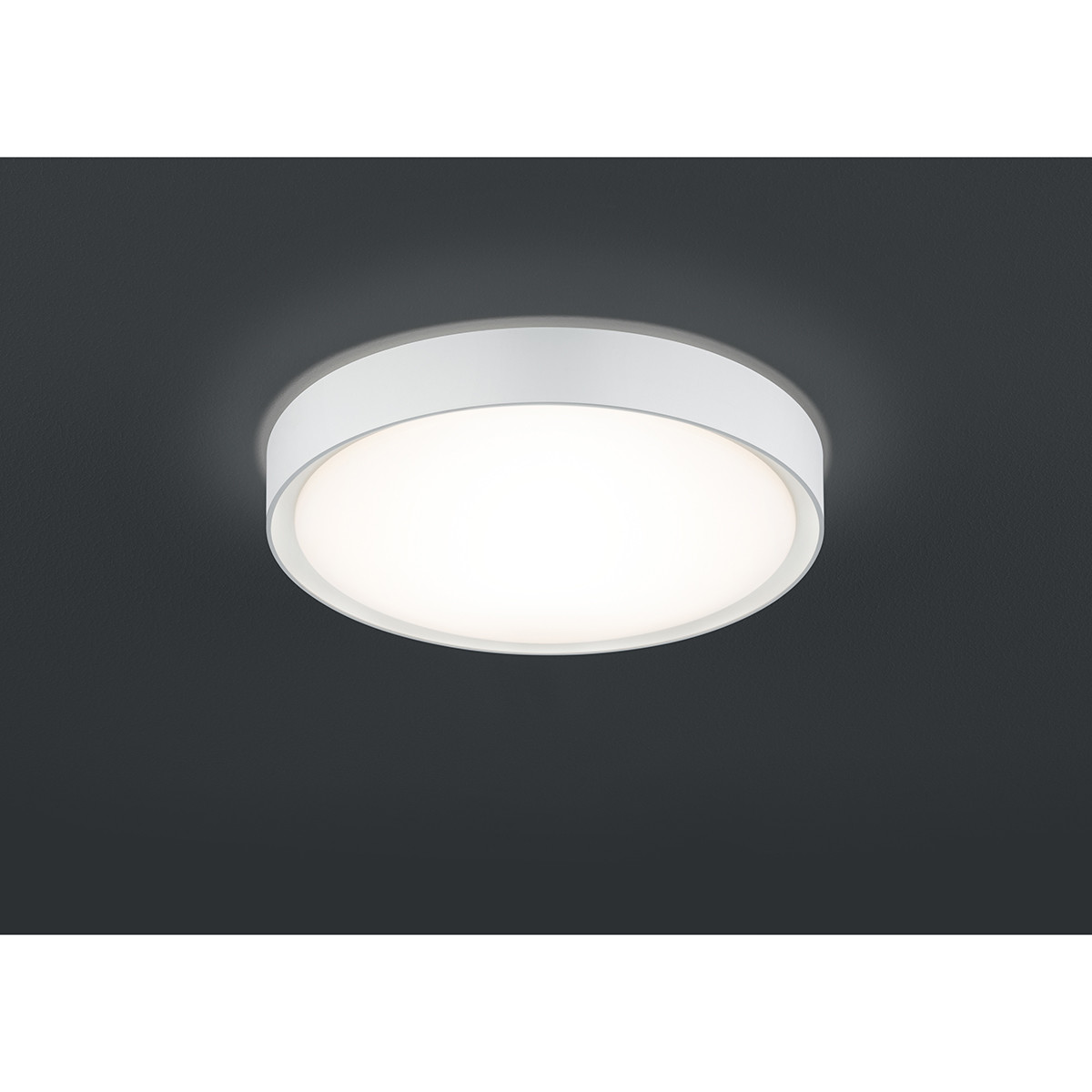 LED Plafondlamp - Badkamerlamp - Trion Clirno - 18W - Warm Wit 3000K - Spatwaterdicht IP44 - Opbouw Rond - Mat Wit - Kunststof