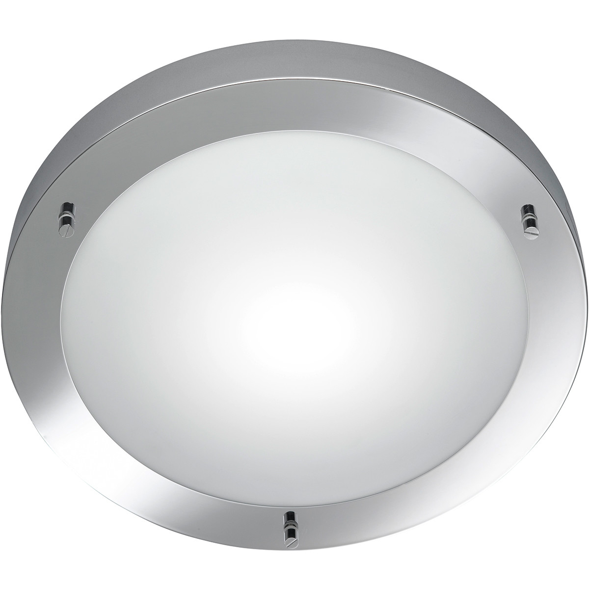 LED Plafondlamp - Badkamerlamp - Trion Condi - Opbouw Rond - Spatwaterdicht IP44 - E27 Fitting - Glans Chroom Aluminium - Ø310mm