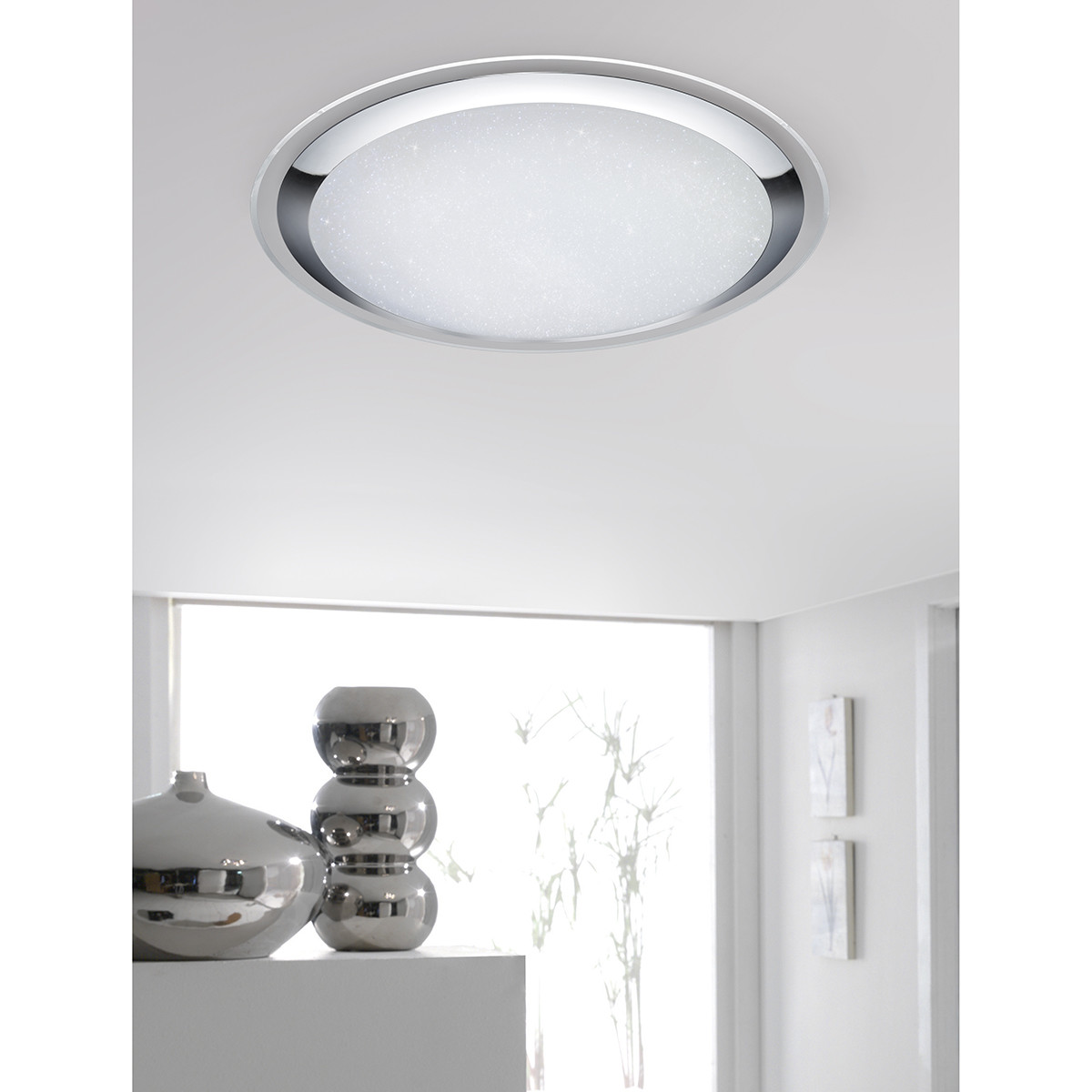 LED Plafondlamp - Trion Mikany - 95W - Aanpasbare Kleur - Dimbaar - Afstandsbediening - Rond - Mat Wit