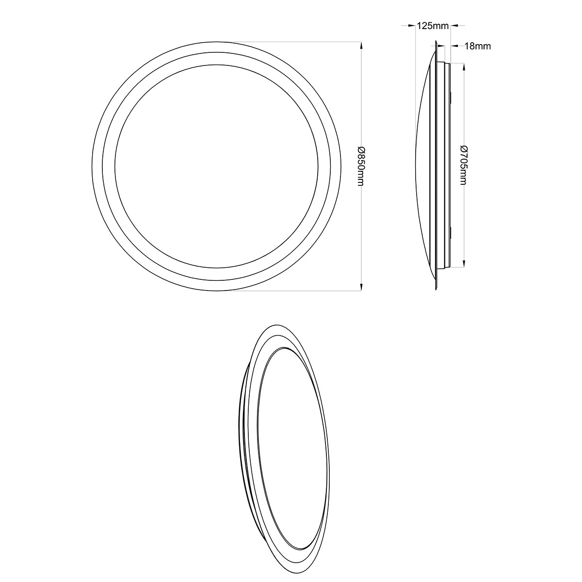 LED Plafondlamp - Trion Mikany - 95W - Aanpasbare Kleur - Dimbaar - Afstandsbediening - Rond - Mat Wit