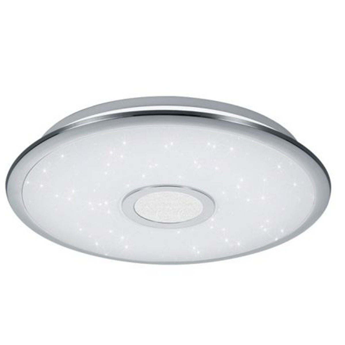 LED Plafondlamp - Trion Osirina - 30W - Aanpasbare Kleur - Dimbaar - Afstandsbediening - Rond - Glans Chroom - Kunststof