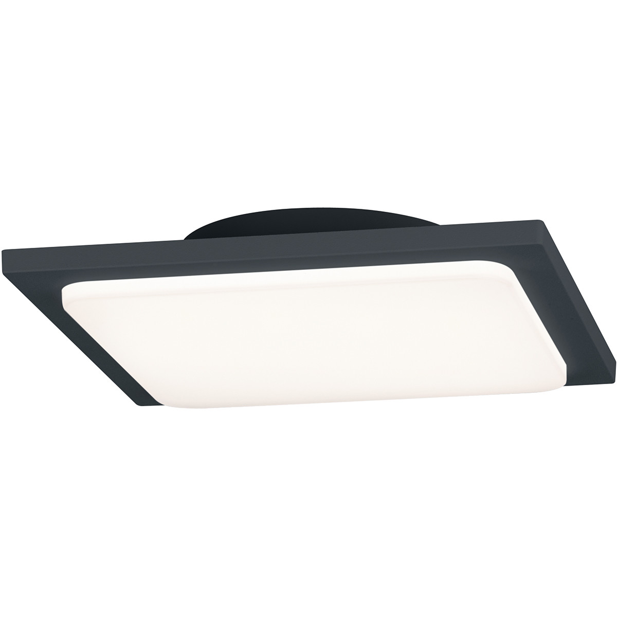 LED Plafondlamp - Badkamerlamp - Trion Tovery - Opbouw Vierkant 18W - Waterdicht IP54 - Warm Wit 3000K - Mat Antraciet - Aluminium