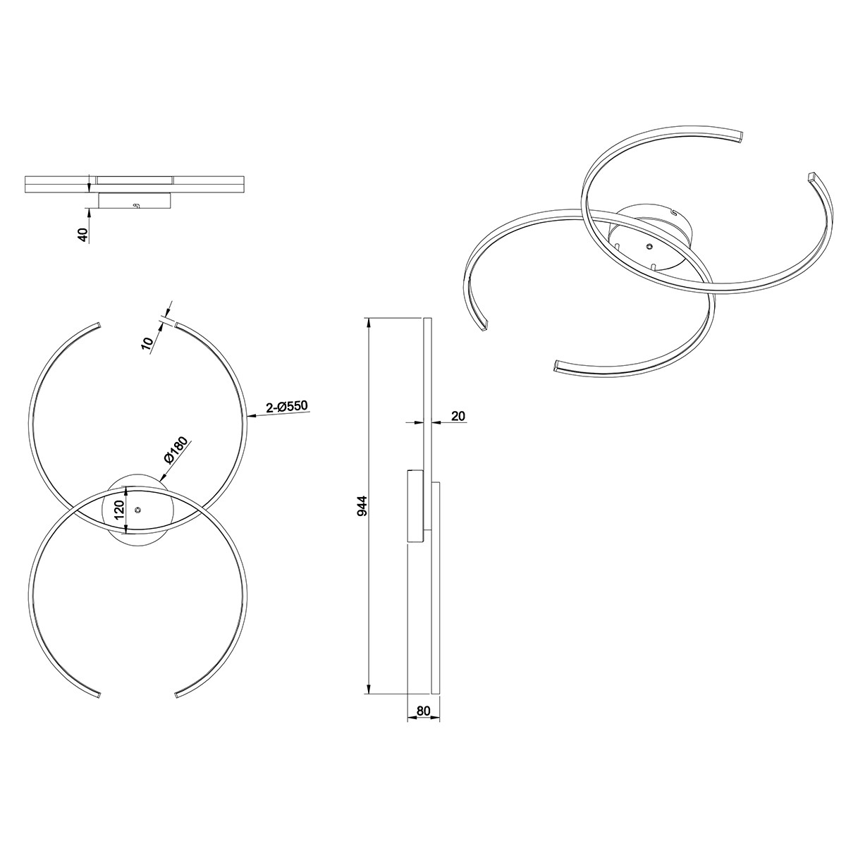 LED Plafondlamp WiZ - Smart LED - Trion City - 34W - Aanpasbare Kleur - Dimbaar - Afstandsbediening - Rond - Mat Nikkel - Aluminium