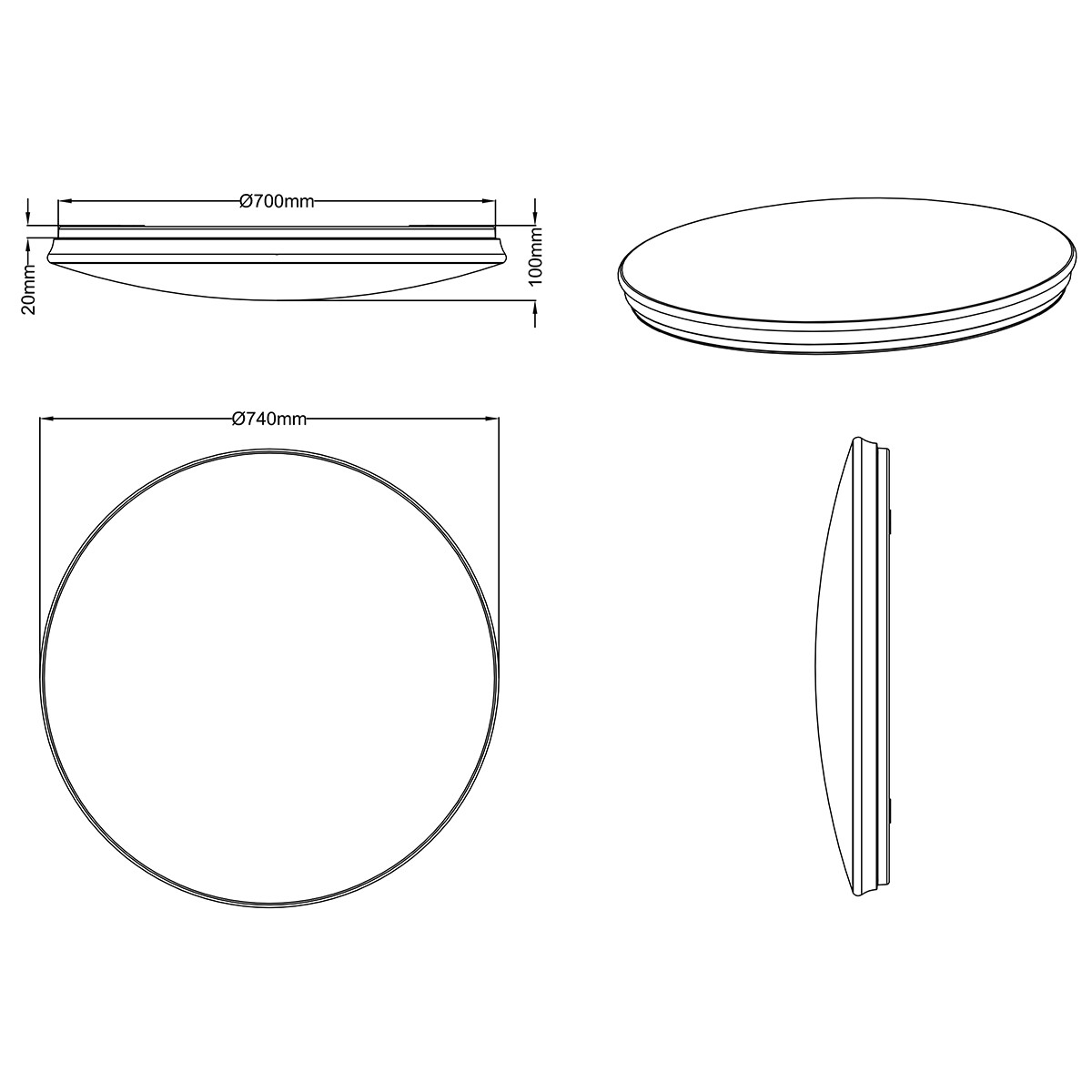 LED Plafondlamp WiZ - Smart LED - Trion Nilon - 40W - Aanpasbare Kleur - Dimbaar - Afstandsbediening - Sterlicht - Rond - Mat Wit - Kunststof