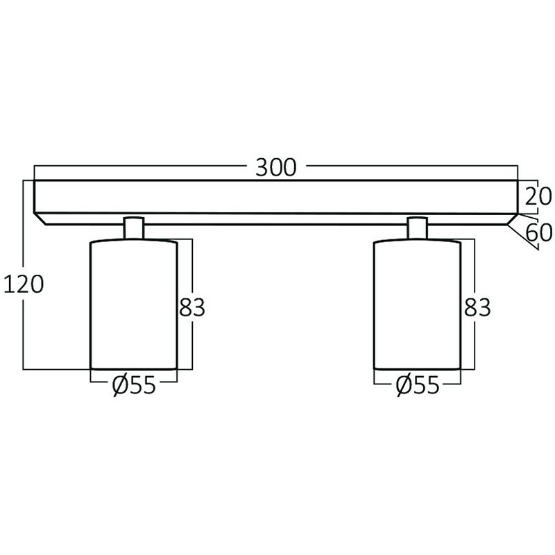 LED Plafondspot - Brinton Betin - GU10 Fitting - 2-lichts - Rond - Mat Wit - Kantelbaar - Aluminium - Philips - CorePro 830 36D - 7W - Warm Wit 3000K