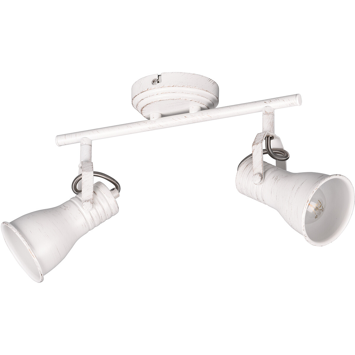 LED Plafondspot - Plafondverlichting - Trion Sanita - E14 Fitting - 2-lichts - Rechthoek - Antiek Wit - Aluminium