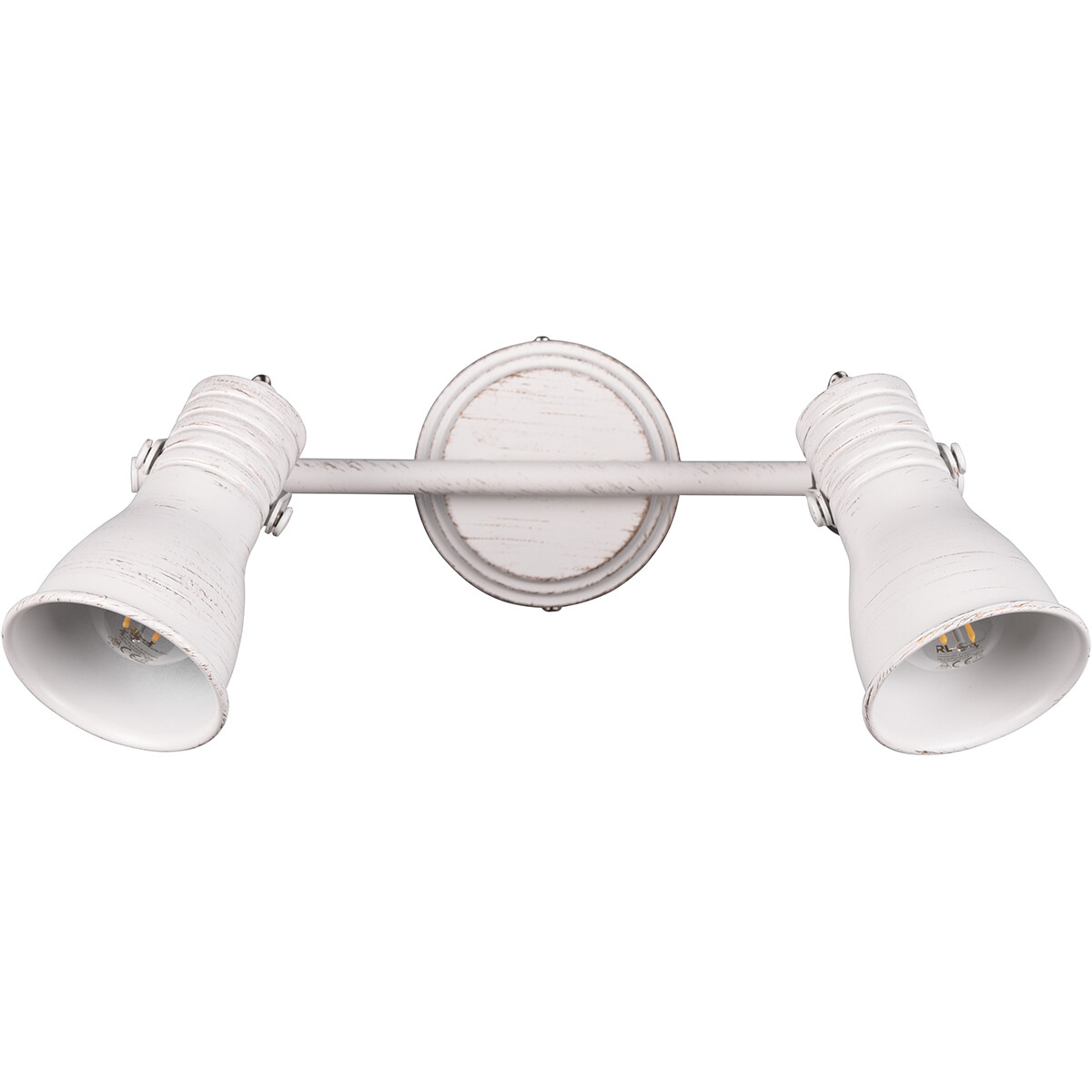 LED Plafondspot - Plafondverlichting - Trion Sanita - E14 Fitting - 2-lichts - Rechthoek - Antiek Wit - Aluminium