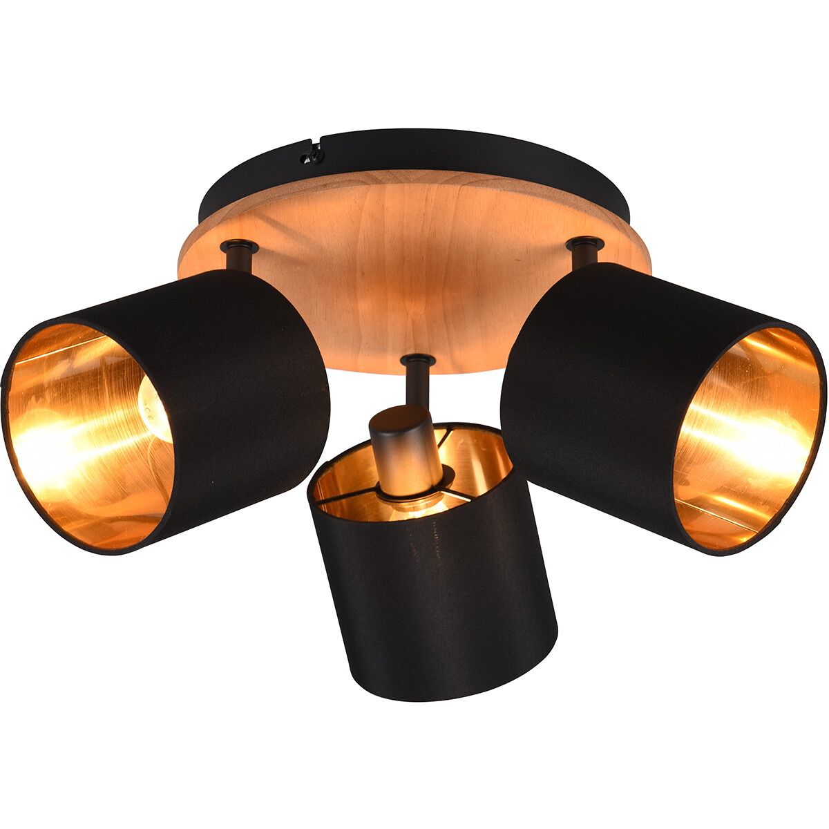 LED Plafondspot - Plafondverlichting - Trion Torry - E14 Fitting - 3-lichts - Rond - Mat Bruin - Aluminium