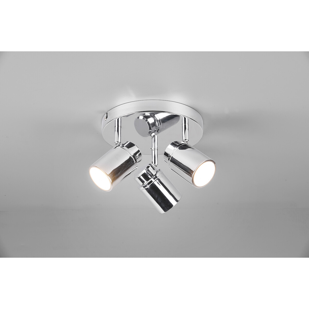 LED Plafondspot - Trion Artion - GU10 Fitting - Spatwaterdicht IP44 - Rond - Mat Chroom - Aluminium