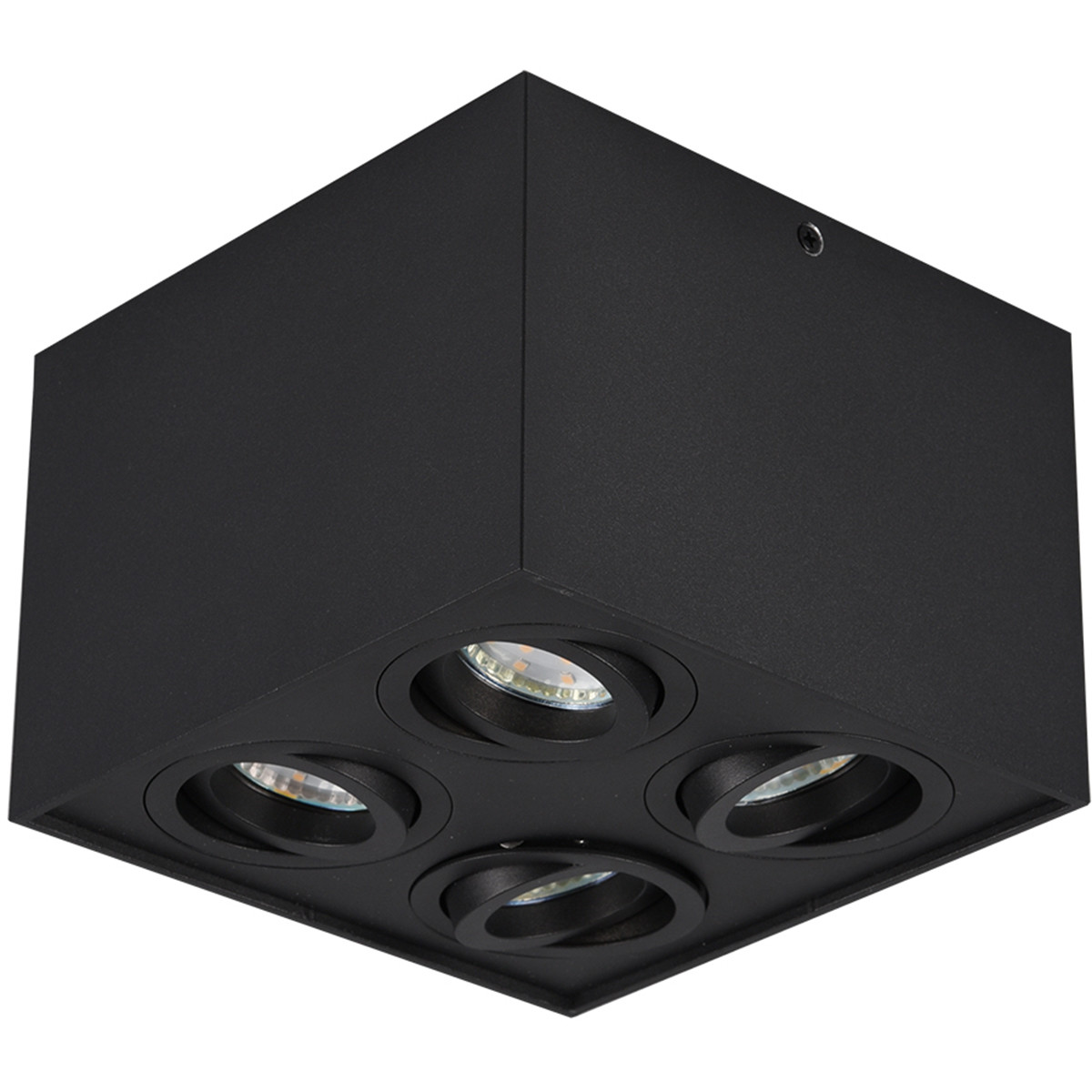 LED Plafondspot - Trion Bisqy - GU10 Fitting - 4-lichts - Vierkant - Mat Zwart - Aluminium