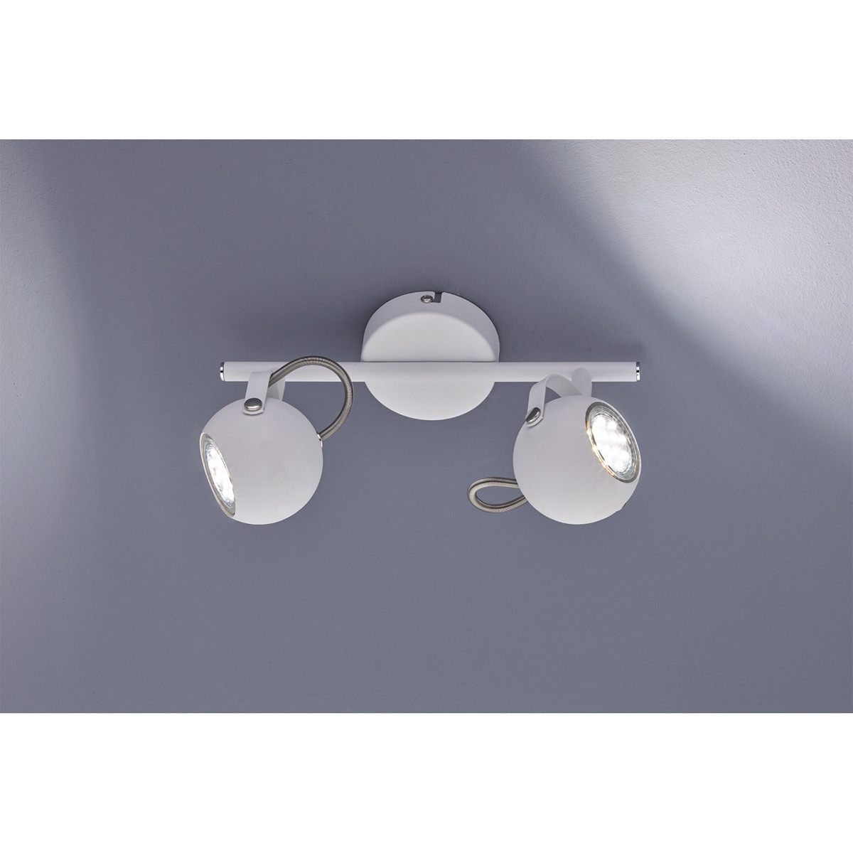 LED Plafondspot - Trion Bosty - GU10 Fitting - 2-lichts - Rechthoek - Mat Wit - Aluminium