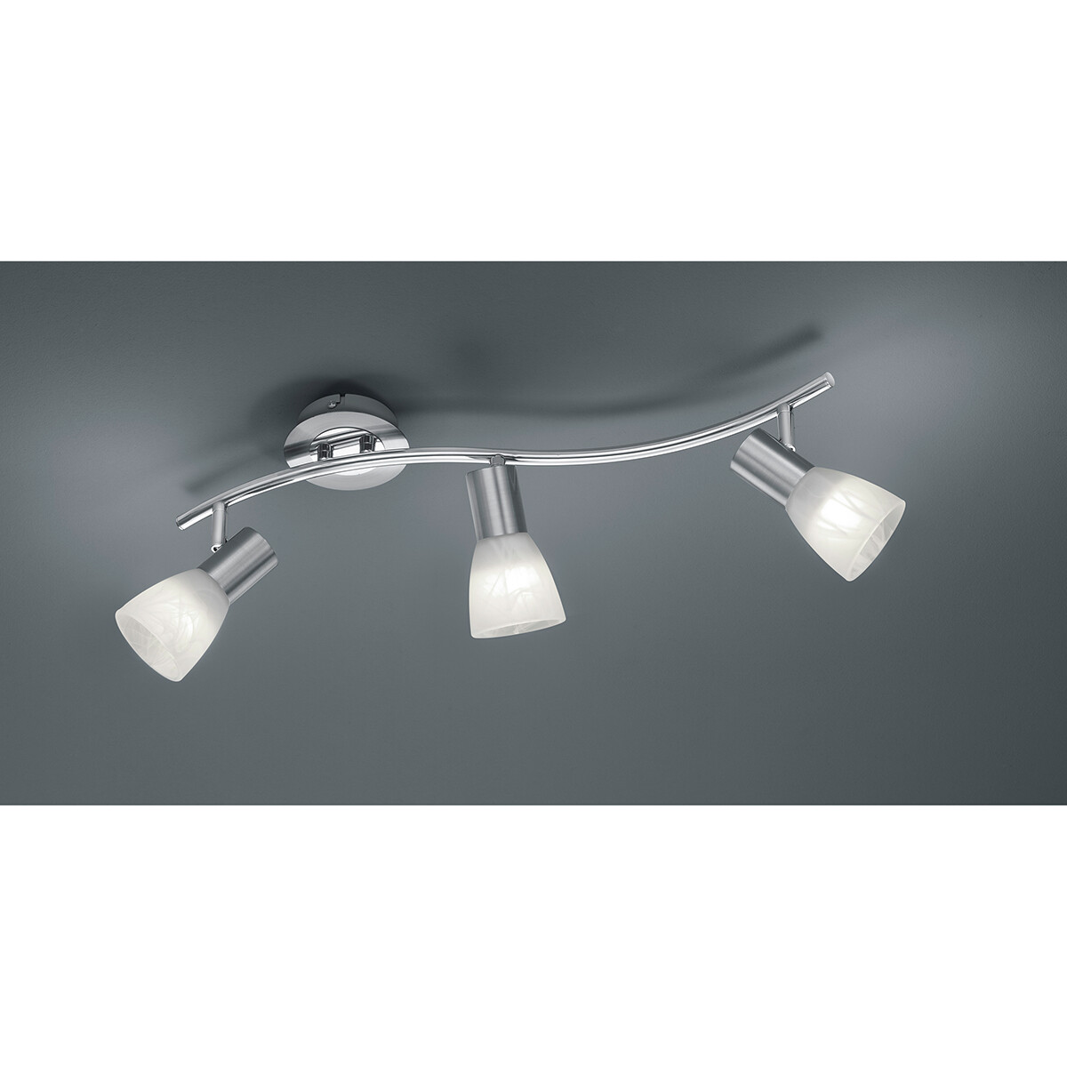 LED Plafondspot - Trion Levino - E14 Fitting - Warm Wit 3000K - 3-lichts - Rechthoek - Mat Nikkel - Aluminium