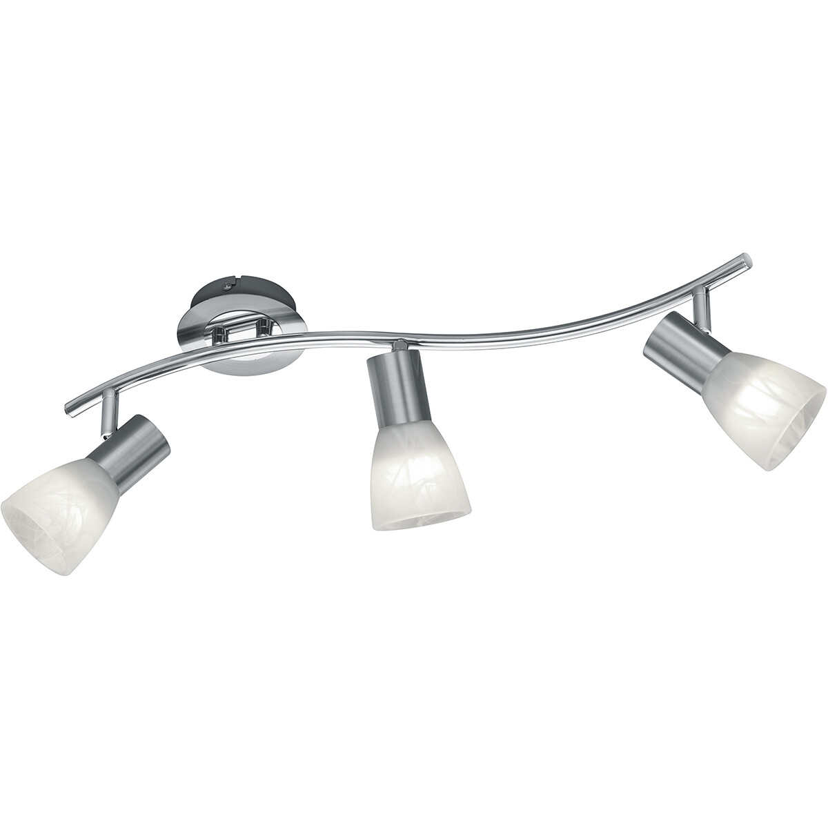 LED Plafondspot - Trion Levino - E14 Fitting - Warm Wit 3000K - 3-lichts - Rechthoek - Mat Nikkel - Aluminium