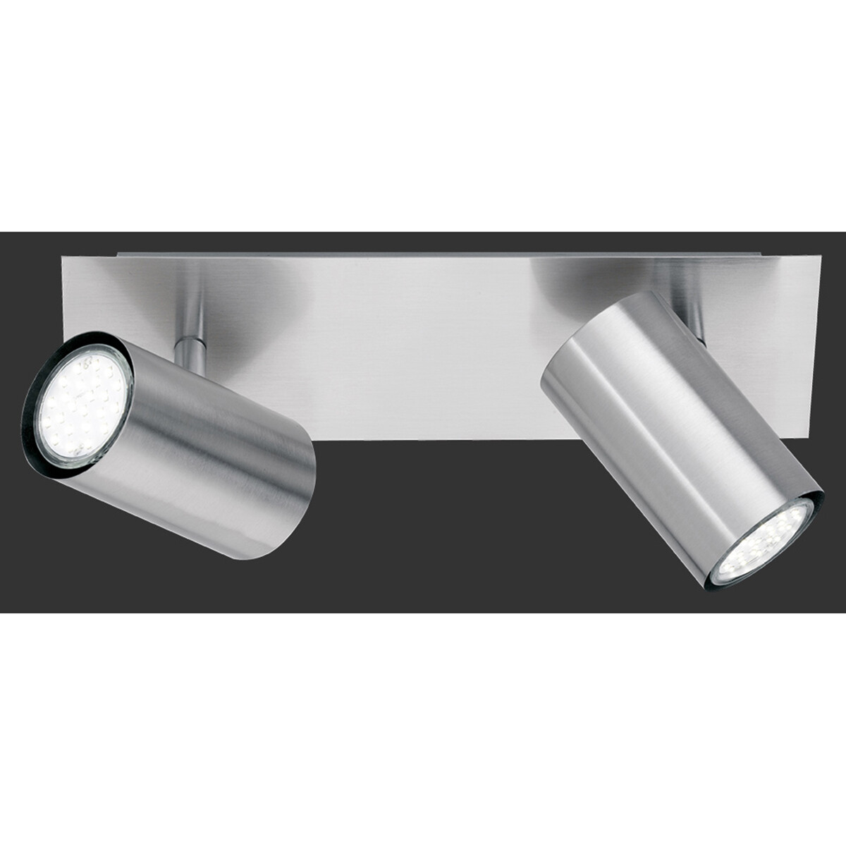 LED Plafondspot - Trion Mary - GU10 Fitting - 2-lichts - Rechthoek - Mat Nikkel - Aluminium