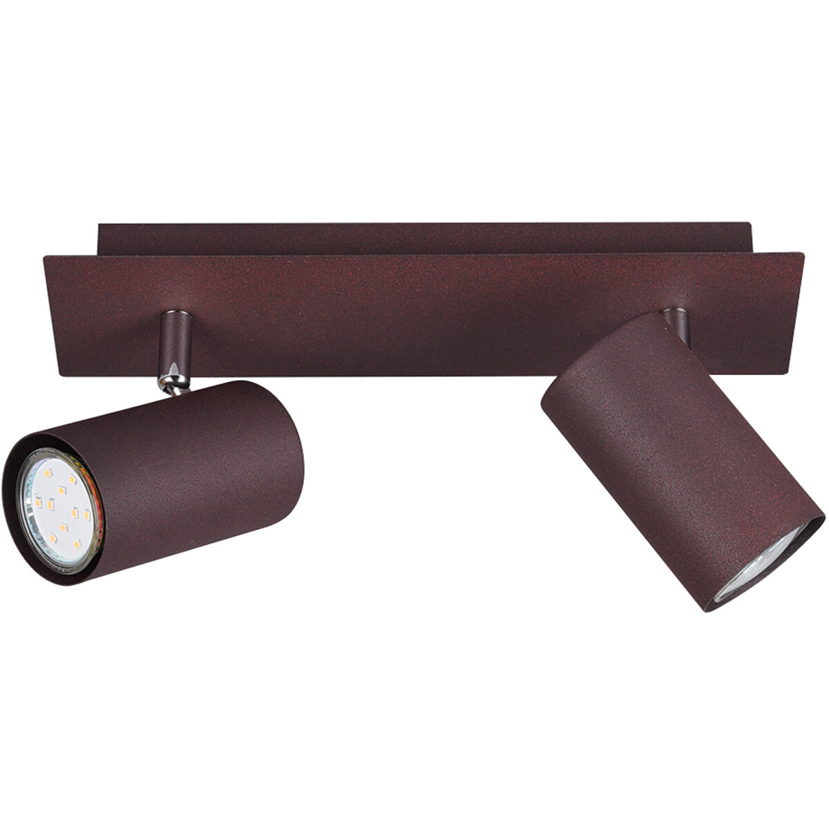 LED Plafondspot - Trion Mary - GU10 Fitting - 2-lichts - Rechthoek - Roestkleur - Aluminium