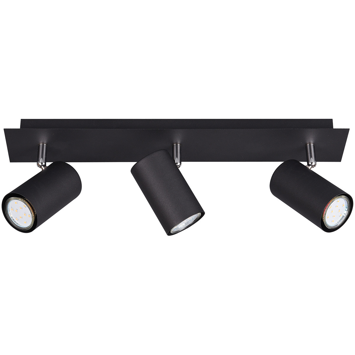 LED Plafondspot - Trion Mary - GU10 Fitting - 3-lichts - Rechthoek - Mat Zwart - Aluminium