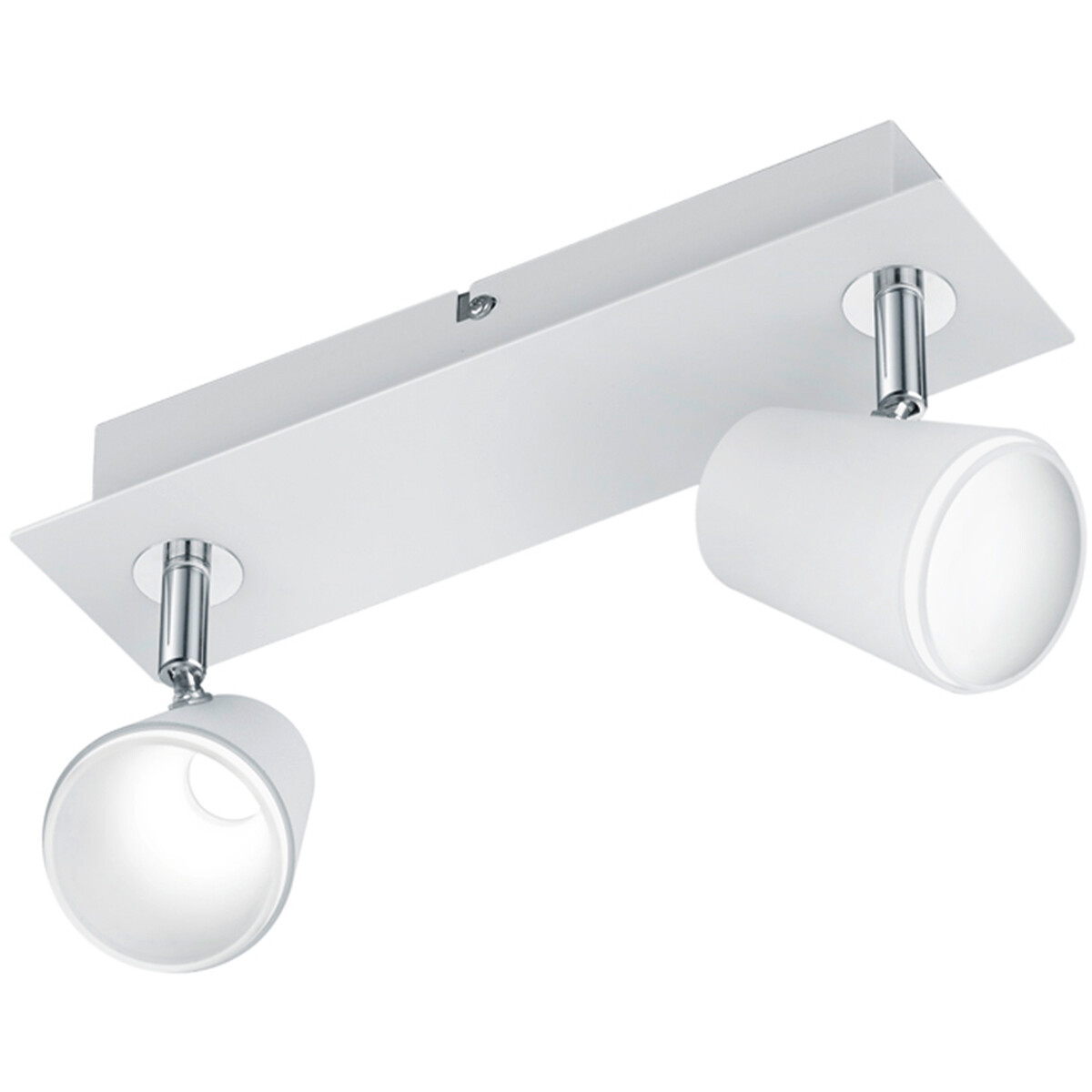 LED Plafondspot - Trion Narca - 12W - Warm Wit 3000K - 2-lichts - Rechthoek - Mat Wit - Aluminium