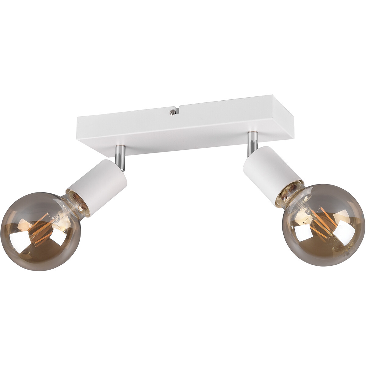 LED Plafondspot - Trion Zuncka - E27 Fitting - 2-lichts - Rechthoek - Mat Wit - Aluminium