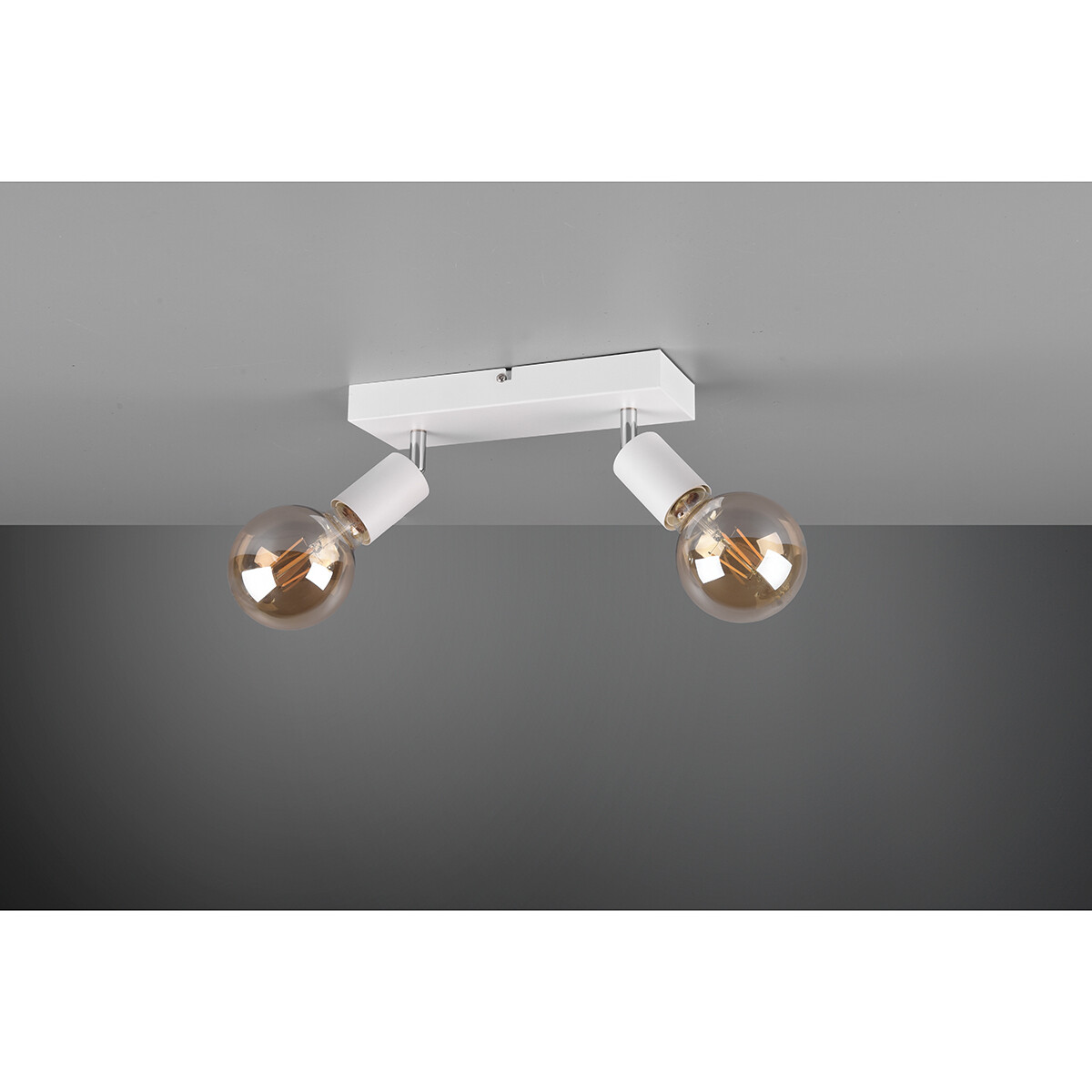 LED Plafondspot - Trion Zuncka - E27 Fitting - 2-lichts - Rechthoek - Mat Wit - Aluminium