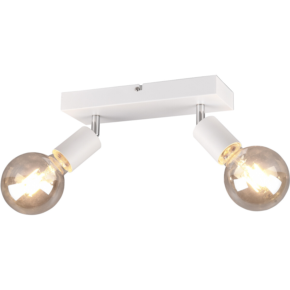 LED Plafondspot - Trion Zuncka - E27 Fitting - 2-lichts - Rechthoek - Mat Wit - Aluminium