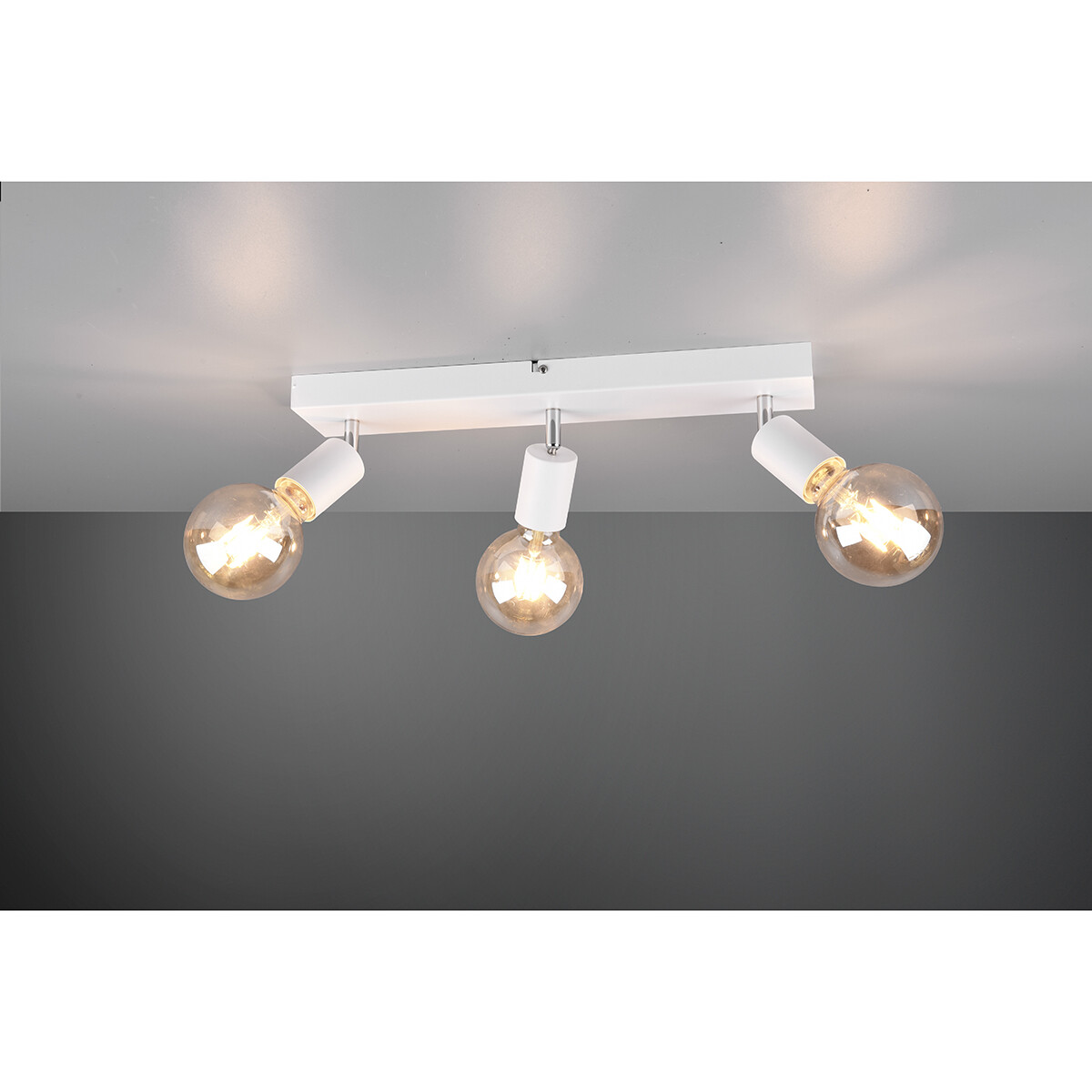 LED Plafondspot - Trion Zuncka - E27 Fitting - 3-lichts - Rechthoek - Mat Wit - Aluminium