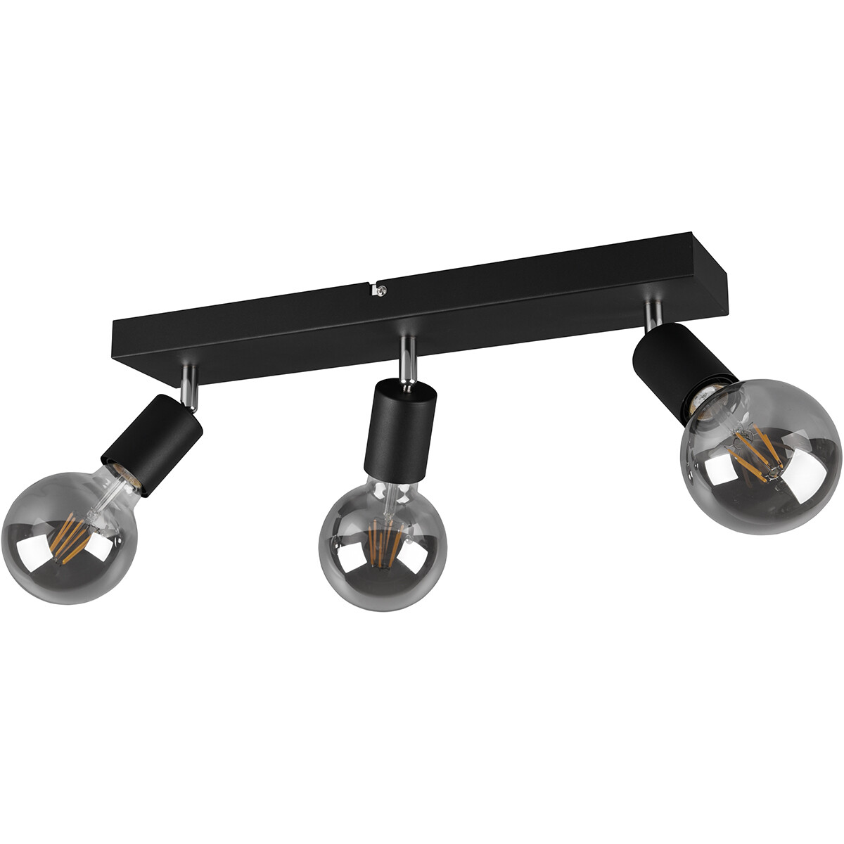 LED Plafondspot - Trion Zuncka - E27 Fitting - 3-lichts - Rechthoek - Mat Zwart - Aluminium