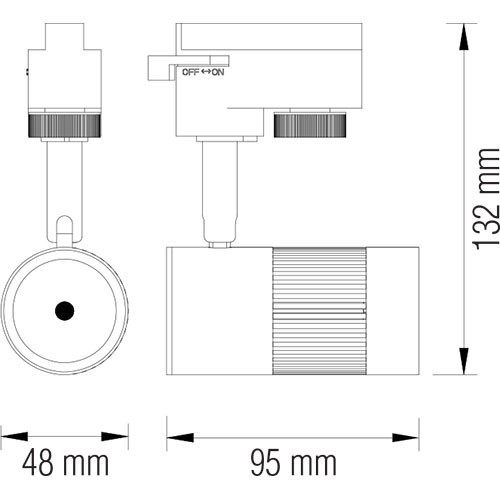 LED Railverlichting - Track Spot - 8W 1 Fase - Rond - Natuurlijk Wit 4200K - Mat Zwart/Zilver Aluminium