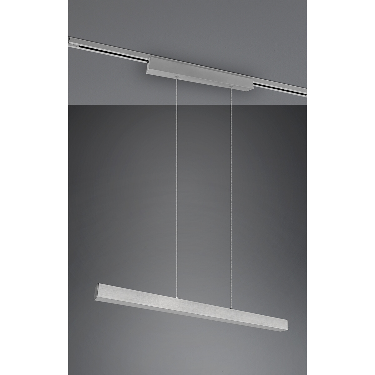 LED Railverlichting - Hanglamp - Trion Dual Parola Up and Down - 2 Fase - 29W - Warm Wit 3000K - Dimbaar - Rechthoek - Mat Nikkel - Aluminium