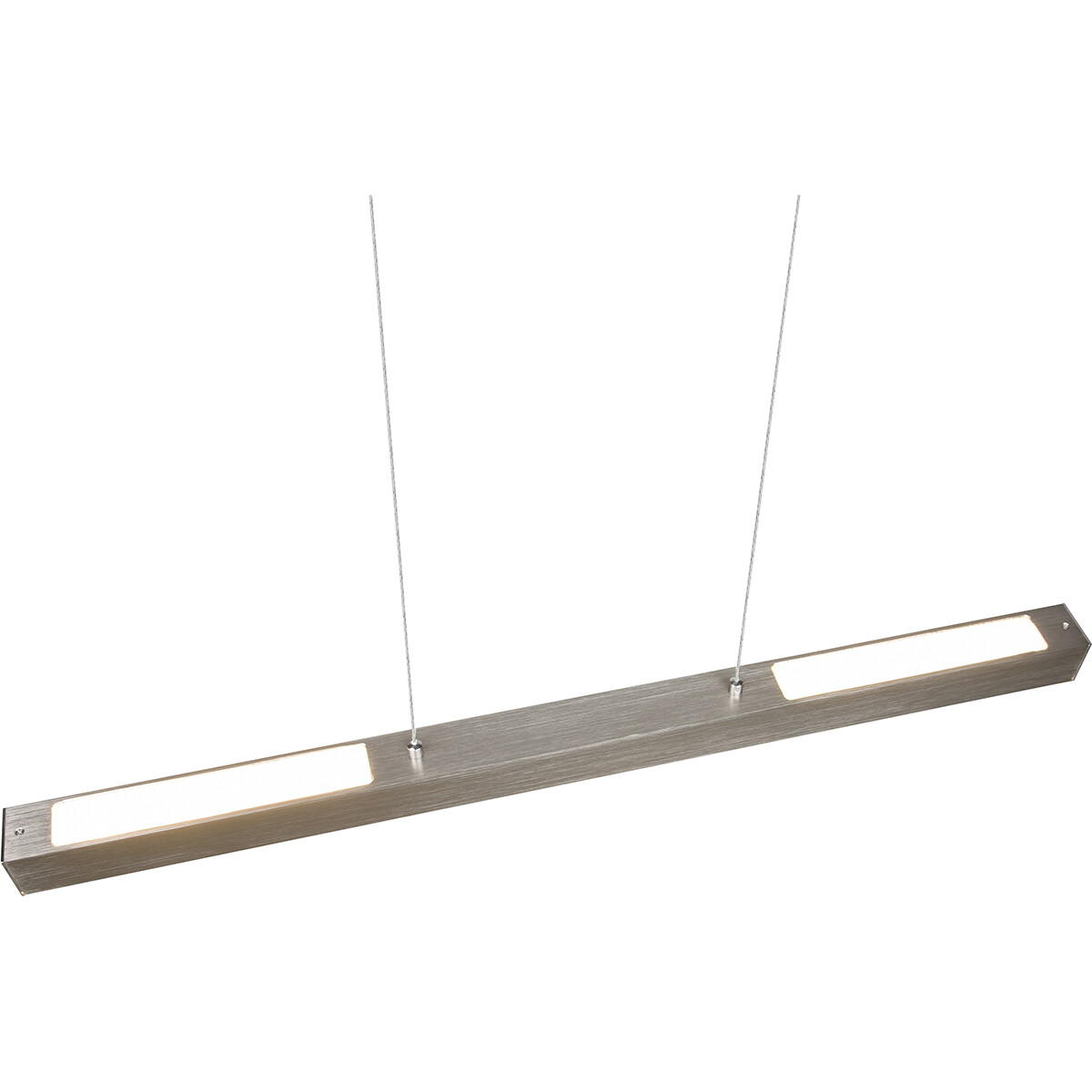 LED Railverlichting - Hanglamp - Trion Dual Parola Up and Down - 2 Fase - 29W - Warm Wit 3000K - Dimbaar - Rechthoek - Mat Nikkel - Aluminium