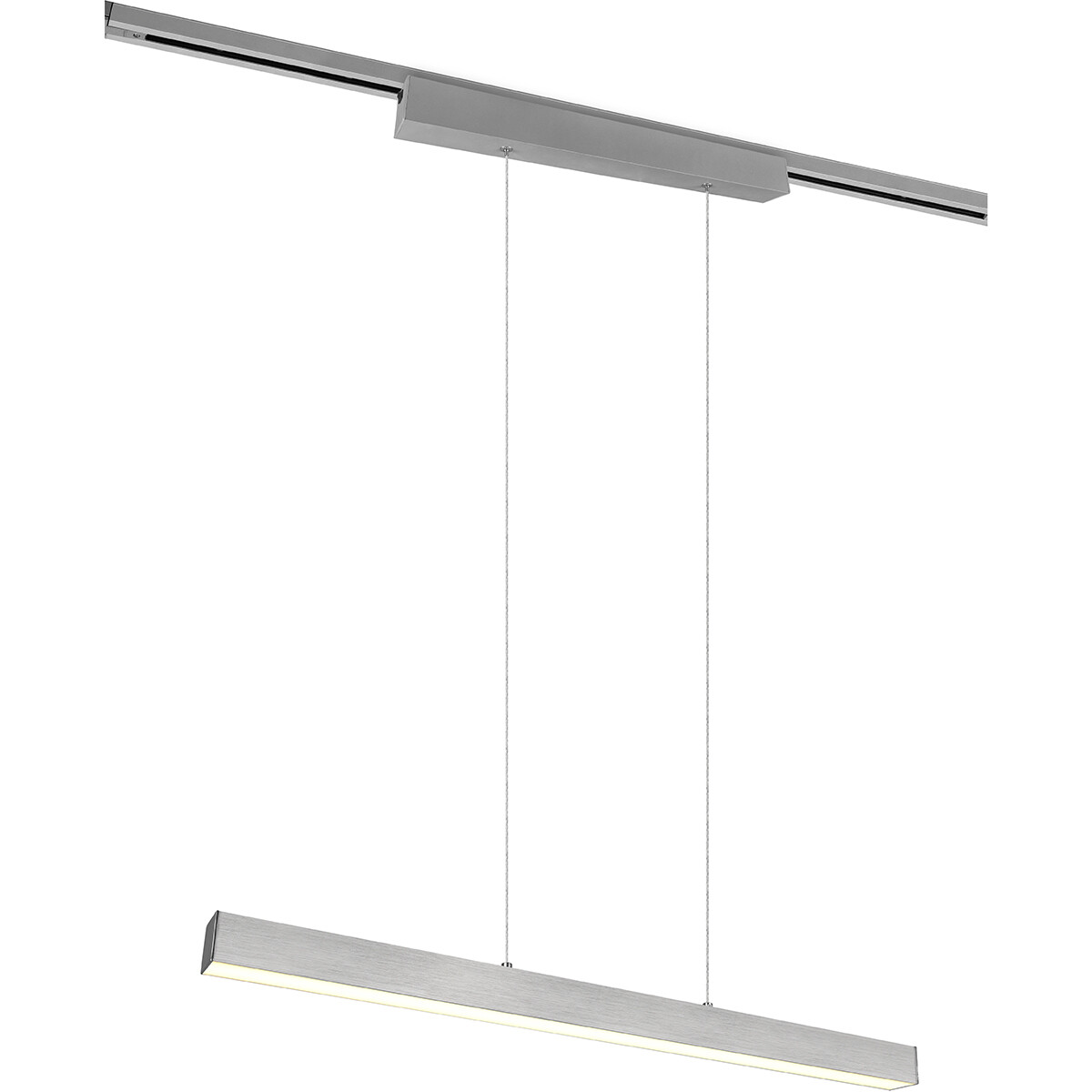 LED Railverlichting - Hanglamp - Trion Dual Parola Up and Down - 2 Fase - 29W - Warm Wit 3000K - Dimbaar - Rechthoek - Mat Nikkel - Aluminium