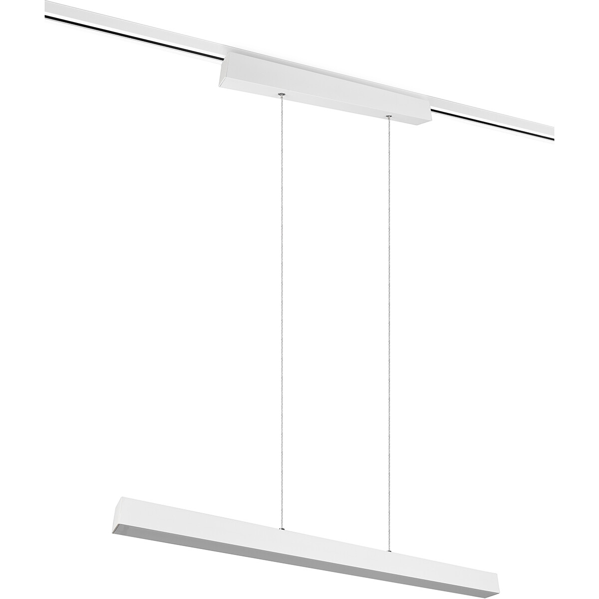 LED Railverlichting - Hanglamp - Trion Dual Parola Up and Down - 2 Fase - 29W - Warm Wit 3000K - Dimbaar - Rechthoek - Mat Wit - Aluminium