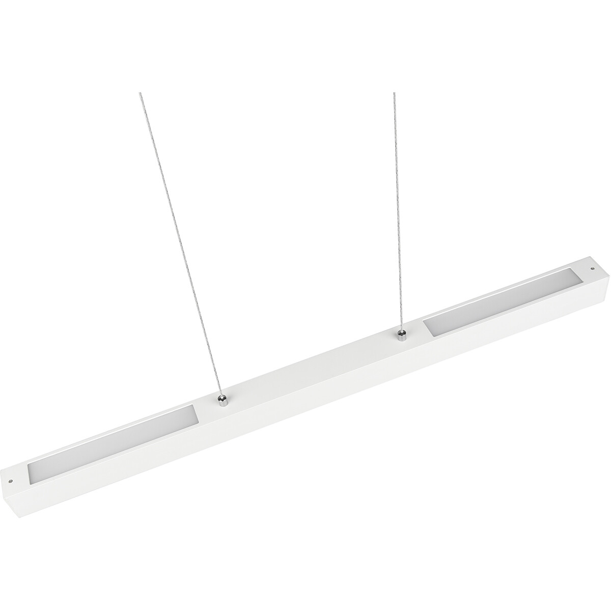 LED Railverlichting - Hanglamp - Trion Dual Parola Up and Down - 2 Fase - 29W - Warm Wit 3000K - Dimbaar - Rechthoek - Mat Wit - Aluminium