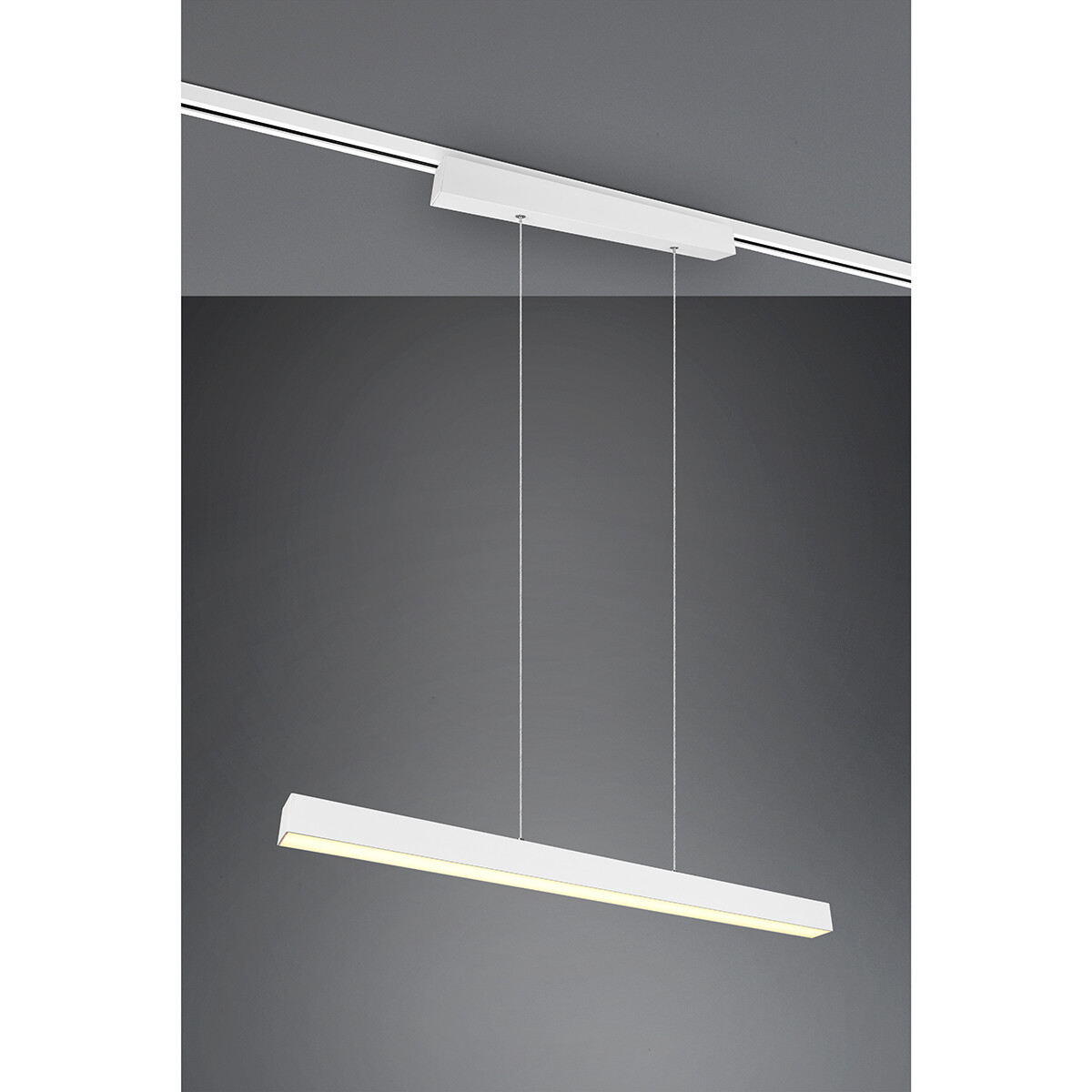 LED Railverlichting - Hanglamp - Trion Dual Parola Up and Down - 2 Fase - 29W - Warm Wit 3000K - Dimbaar - Rechthoek - Mat Wit - Aluminium