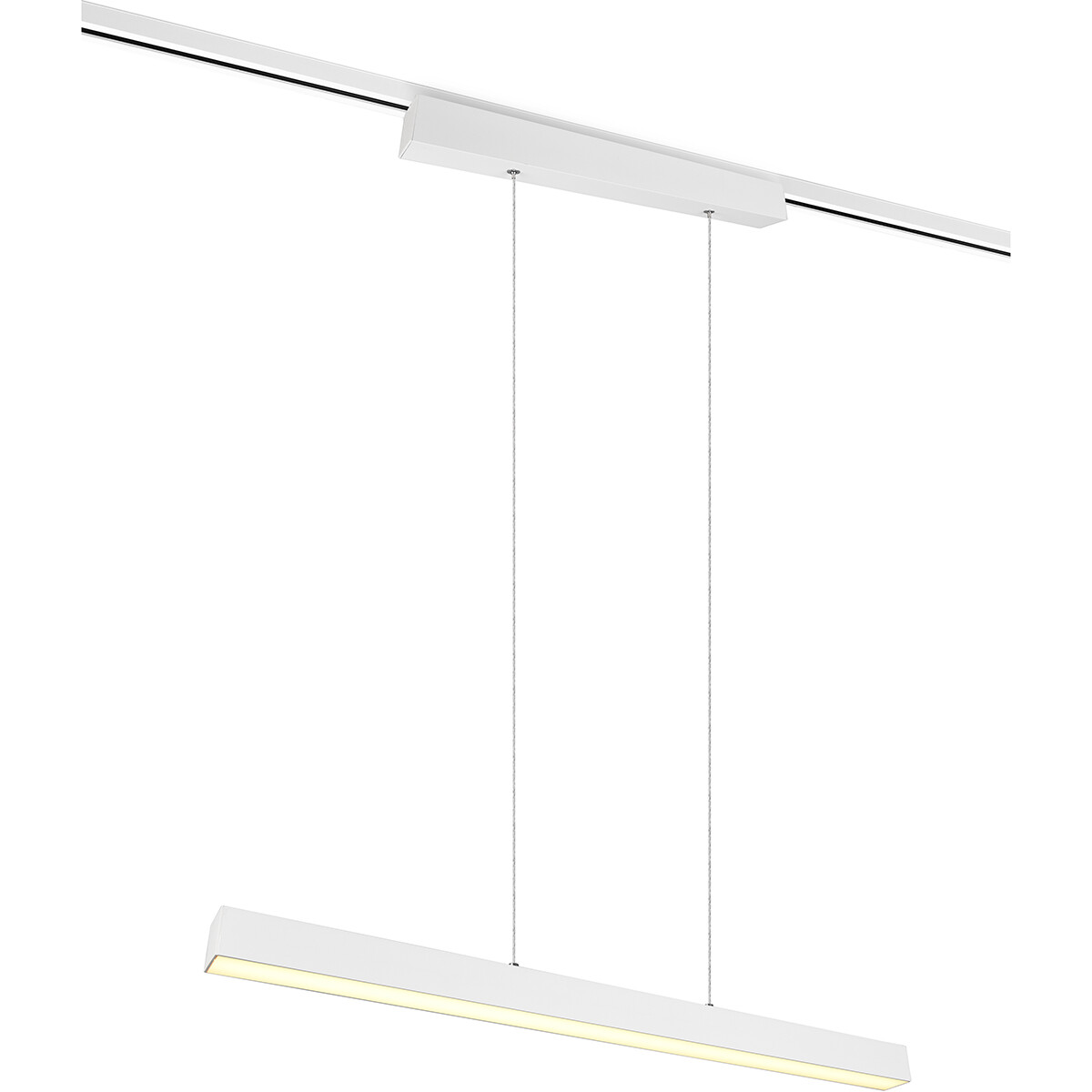 LED Railverlichting - Hanglamp - Trion Dual Parola Up and Down - 2 Fase - 29W - Warm Wit 3000K - Dimbaar - Rechthoek - Mat Wit - Aluminium