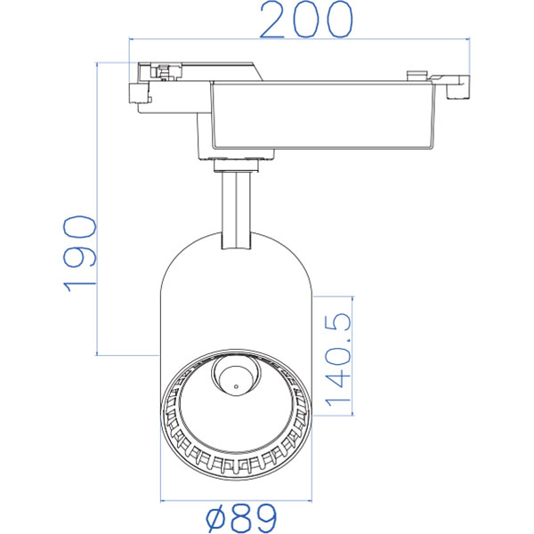 LED Railverlichting - Track Spot - Lion - 24W - 1 Fase - Rond - Natuurlijk Wit 4200K - Mat Wit - Aluminium