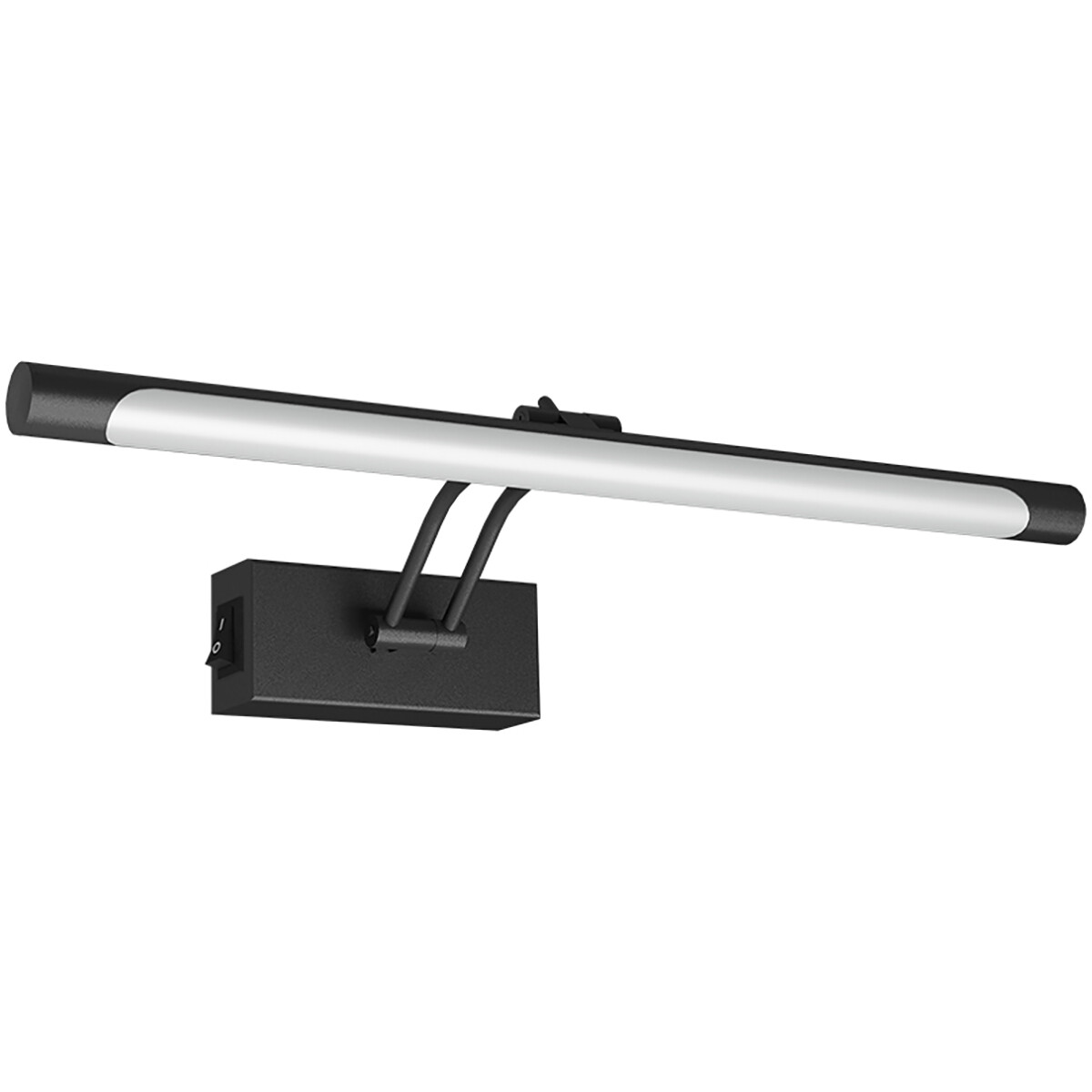 LED Schilderijlamp - Spiegellamp - Brinton Sarin - 8W 700lm - Natuurlijk Wit 4000K - Kantelbaar - Rond - Zwart