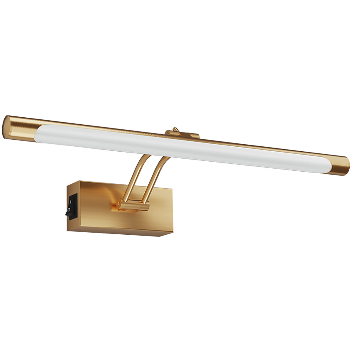 LED Schilderijlamp - Spiegellamp - Brinton Sarin - 8W 700lm - Helder/Koud Wit 6000K - Kantelbaar - Rond - Goud