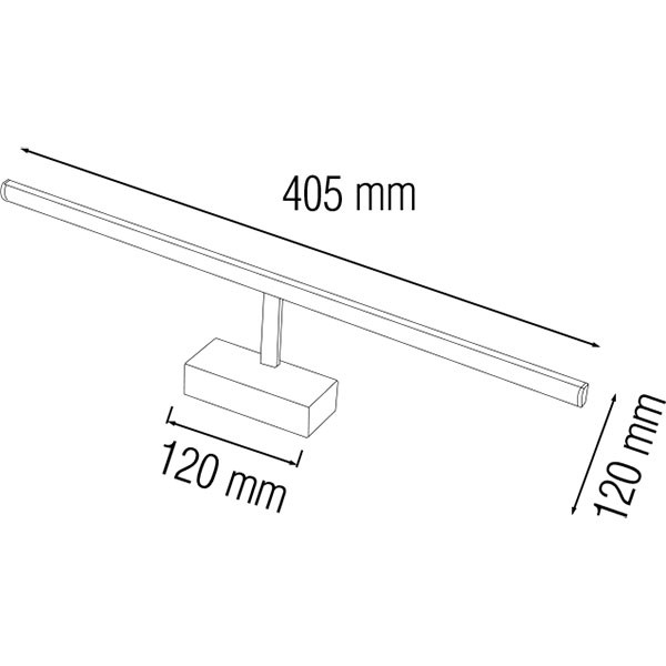 LED Spiegelverlichting - Schilderijverlichting - Rechthoek 8W - Glans Chroom Aluminium